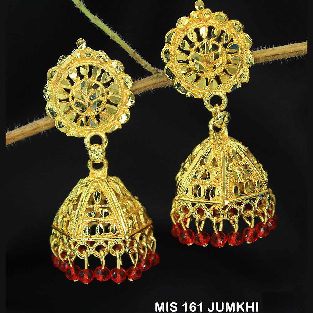 Mahavir Dye Gold Jhumki Earrings