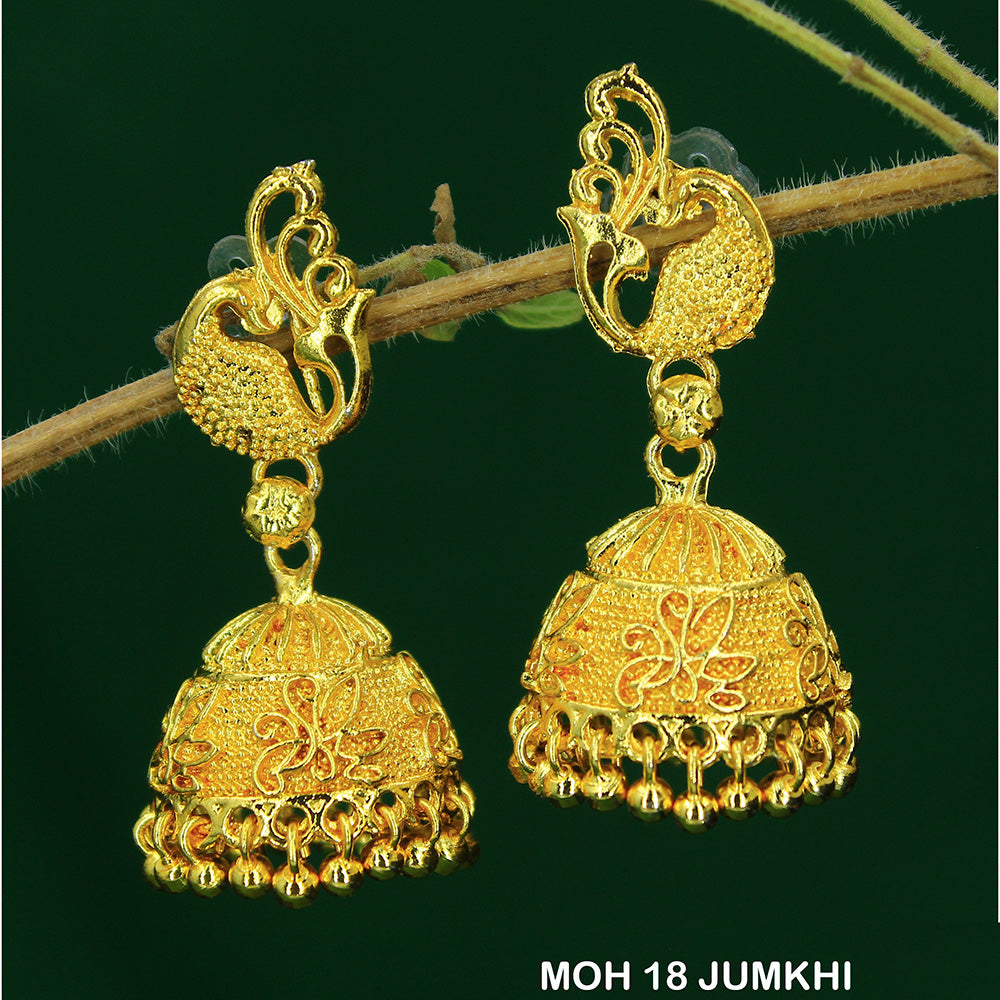 Mahavir Dye Gold Jhumki Earrings