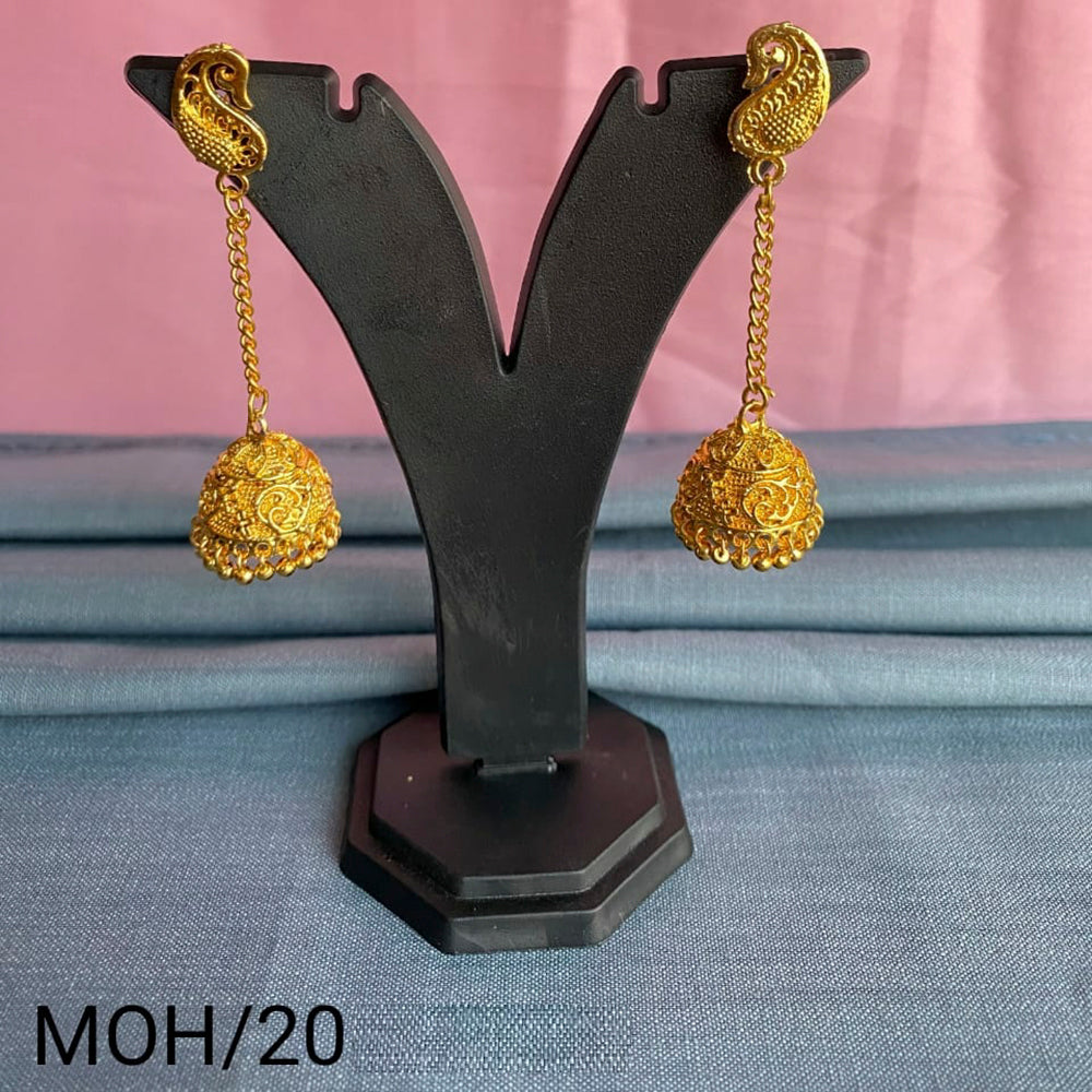Mahavir Gold Plated Beads Jhumki Earrings