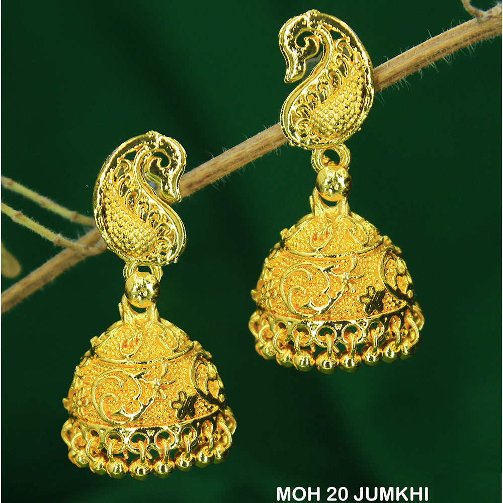 Mahavir Dye Gold Jhumki Earrings