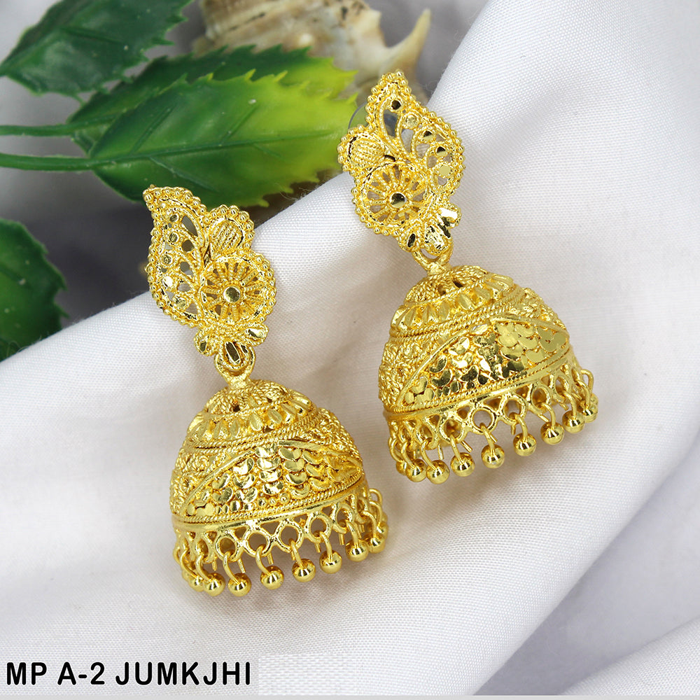 Mahavir Gold Plated Jhumki Earrings