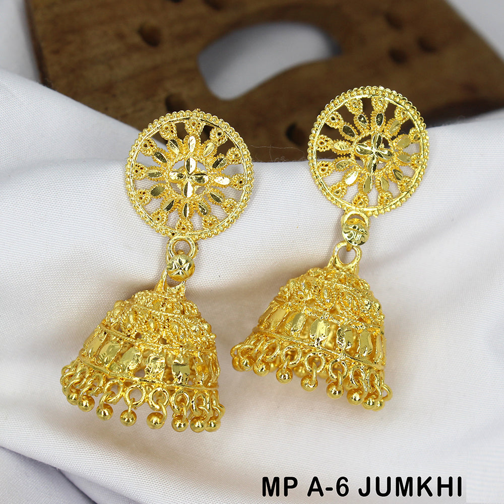Mahavir Gold Plated Jhumki Earrings