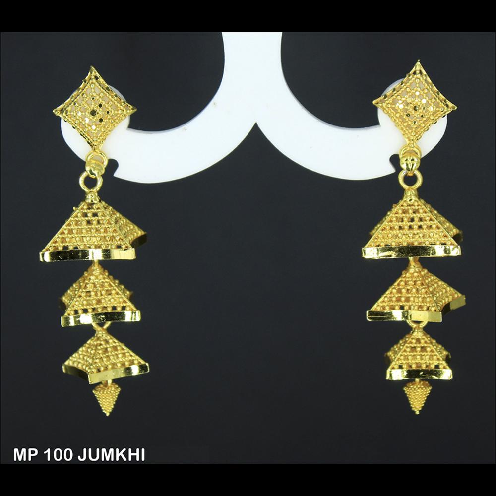 Mahavir Forming Gold Plated Jhumki Earrings - MP 100 JUMKHI