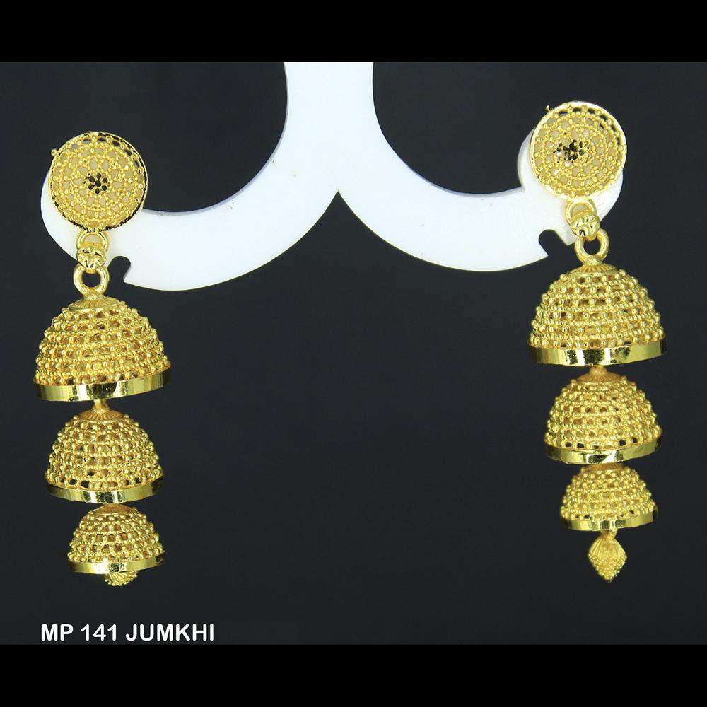 Mahavir Forming Gold Plated Jhumki Earrings - MP 141 JUMKHI