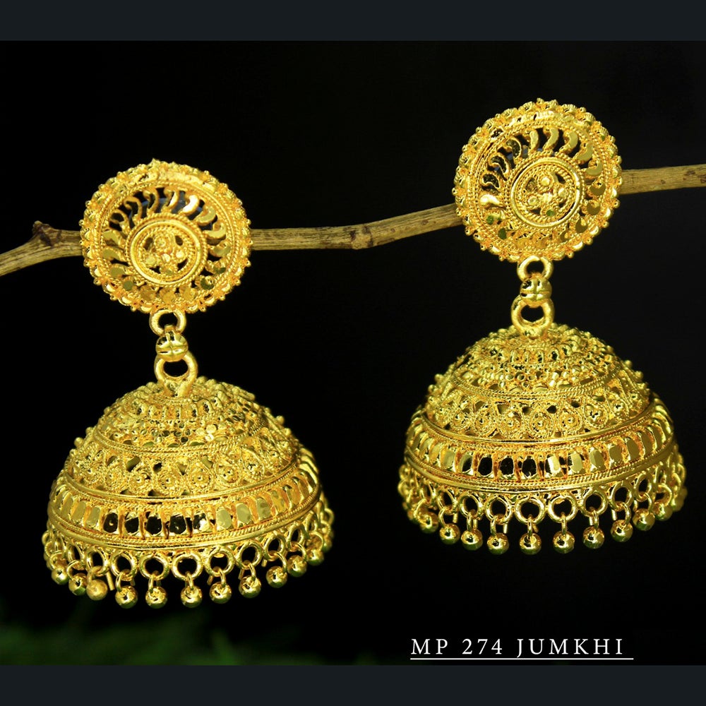 Mahavir Forming Gold Plated Jhumki Earrings - MP 274 Jumkhi