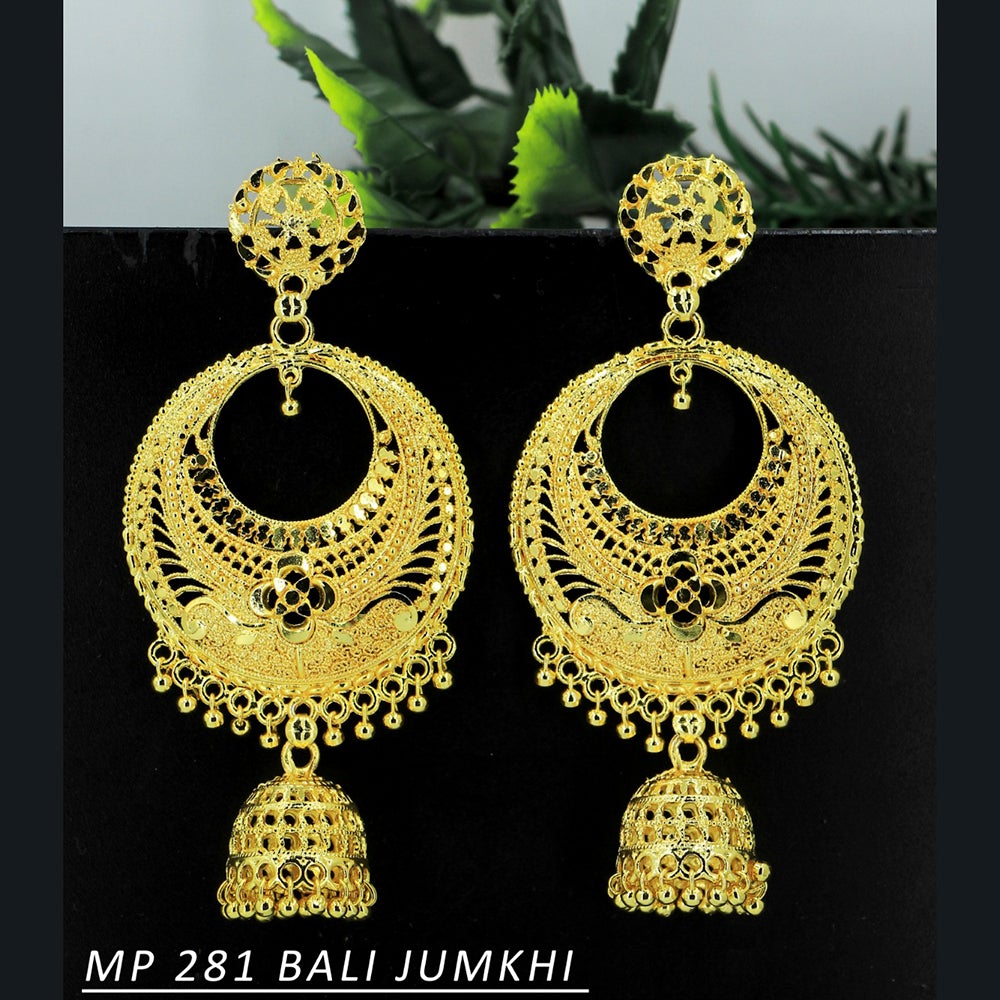 Mahavir Forming Gold Plated Dangler Earrings MP 281 Bali Jumkhi