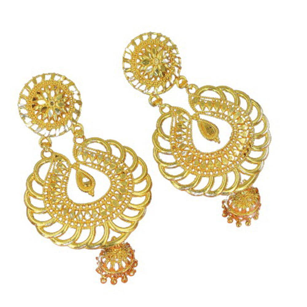 Mahavir Gold Plated Dangler Earrings - Main Image