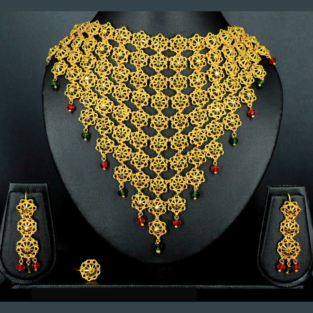 Mahavir Forming Gold Necklace Set - MARTASHA Set 6663