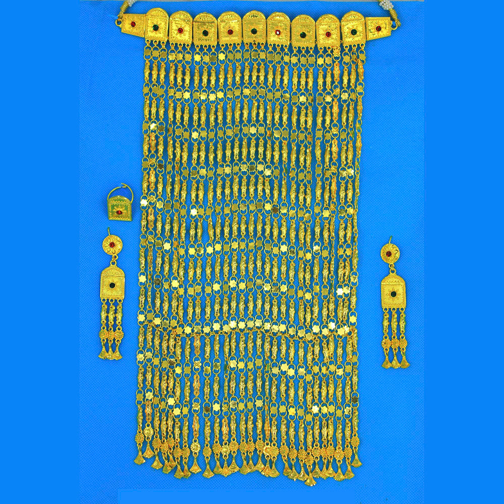 Mahavir Forming Gold Necklace Set - MARTASHA Set 7003