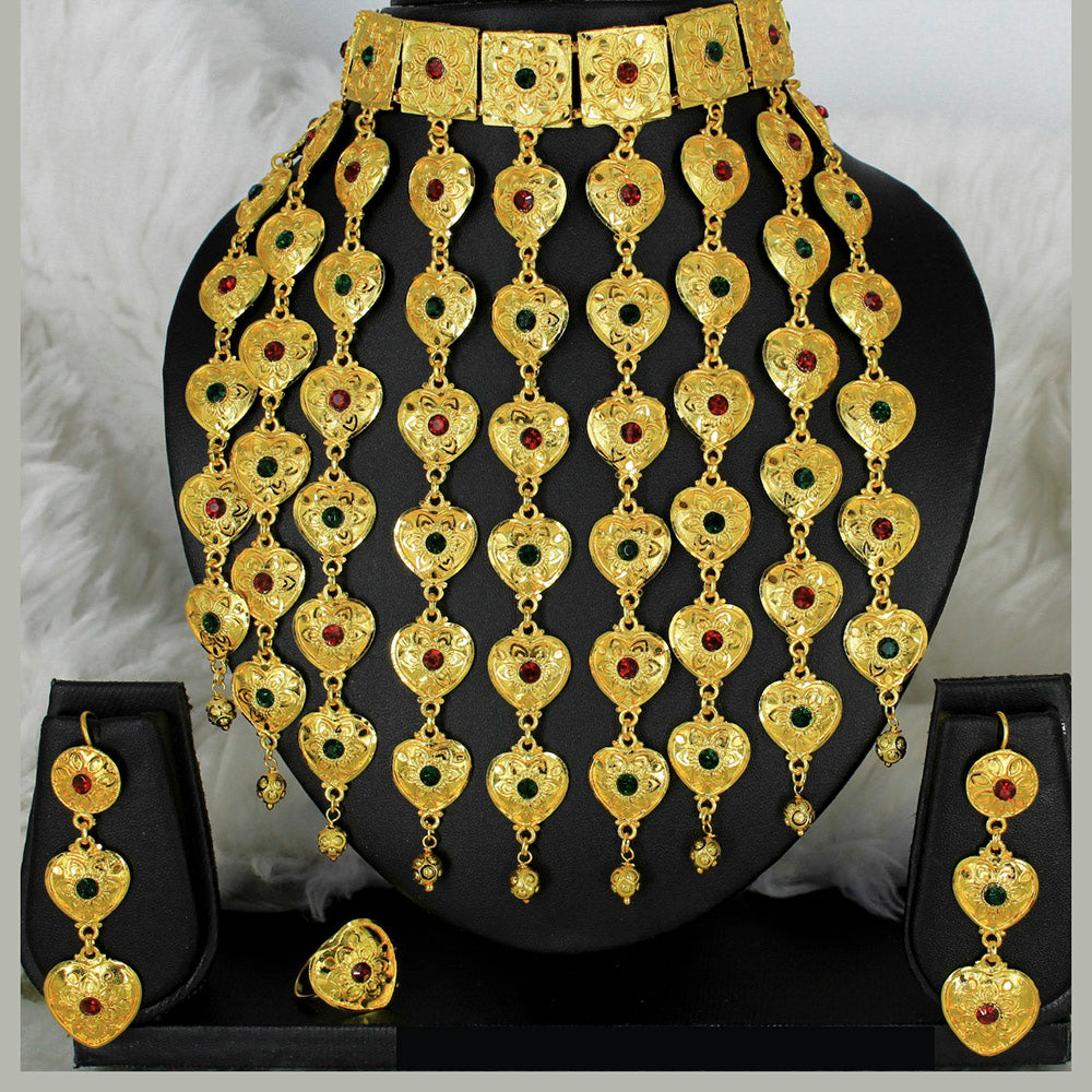 Mahavir Forming Gold Necklace Set - MARTASHA Set 7012