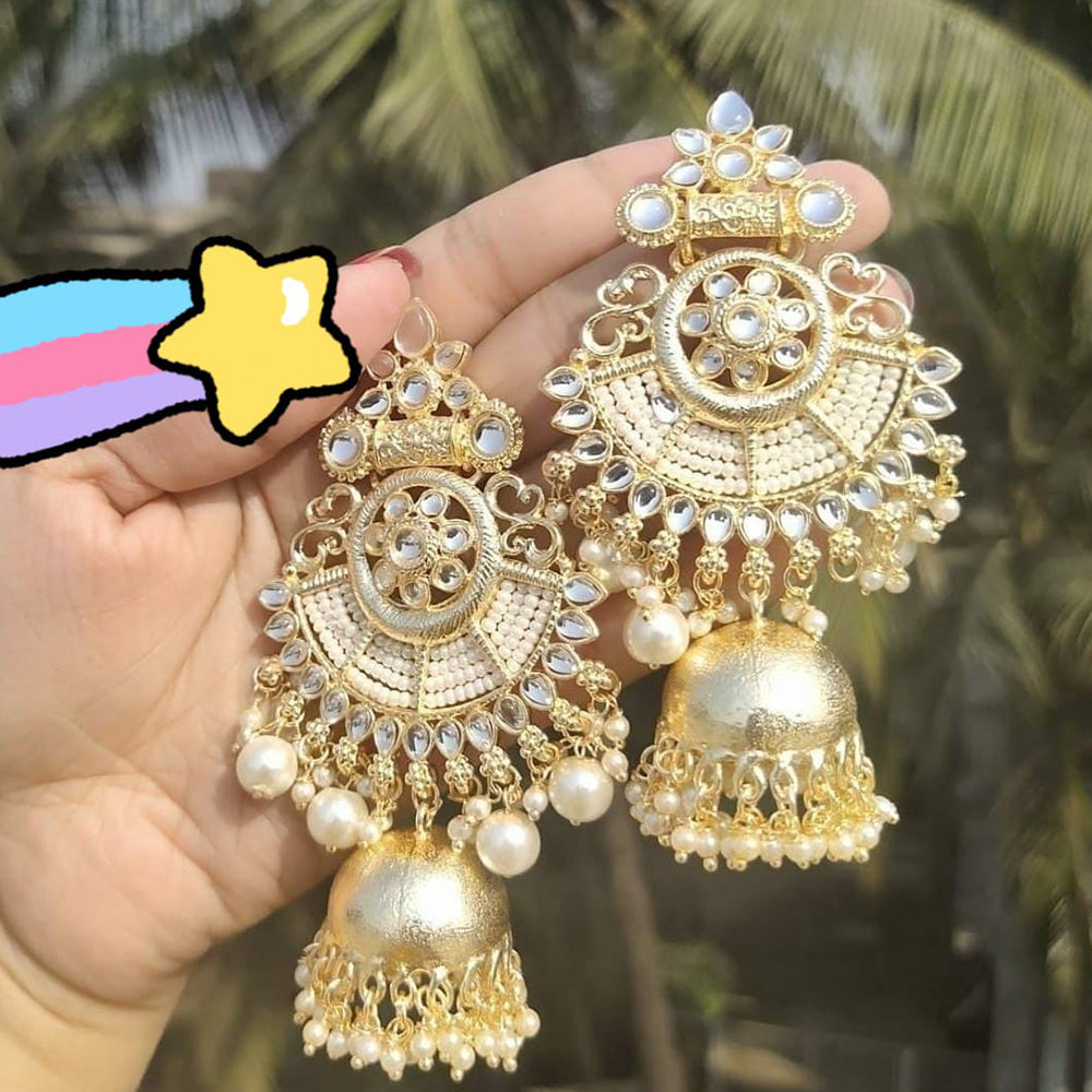 Gold plated clearance kundan earrings