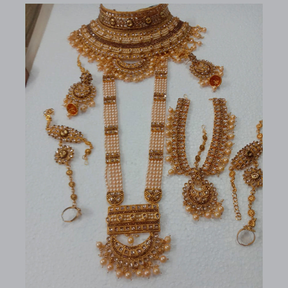 Neetu Art Gold Plated Lct Stone And Kundan Bridal Jewellery Set for Women - NABridal61