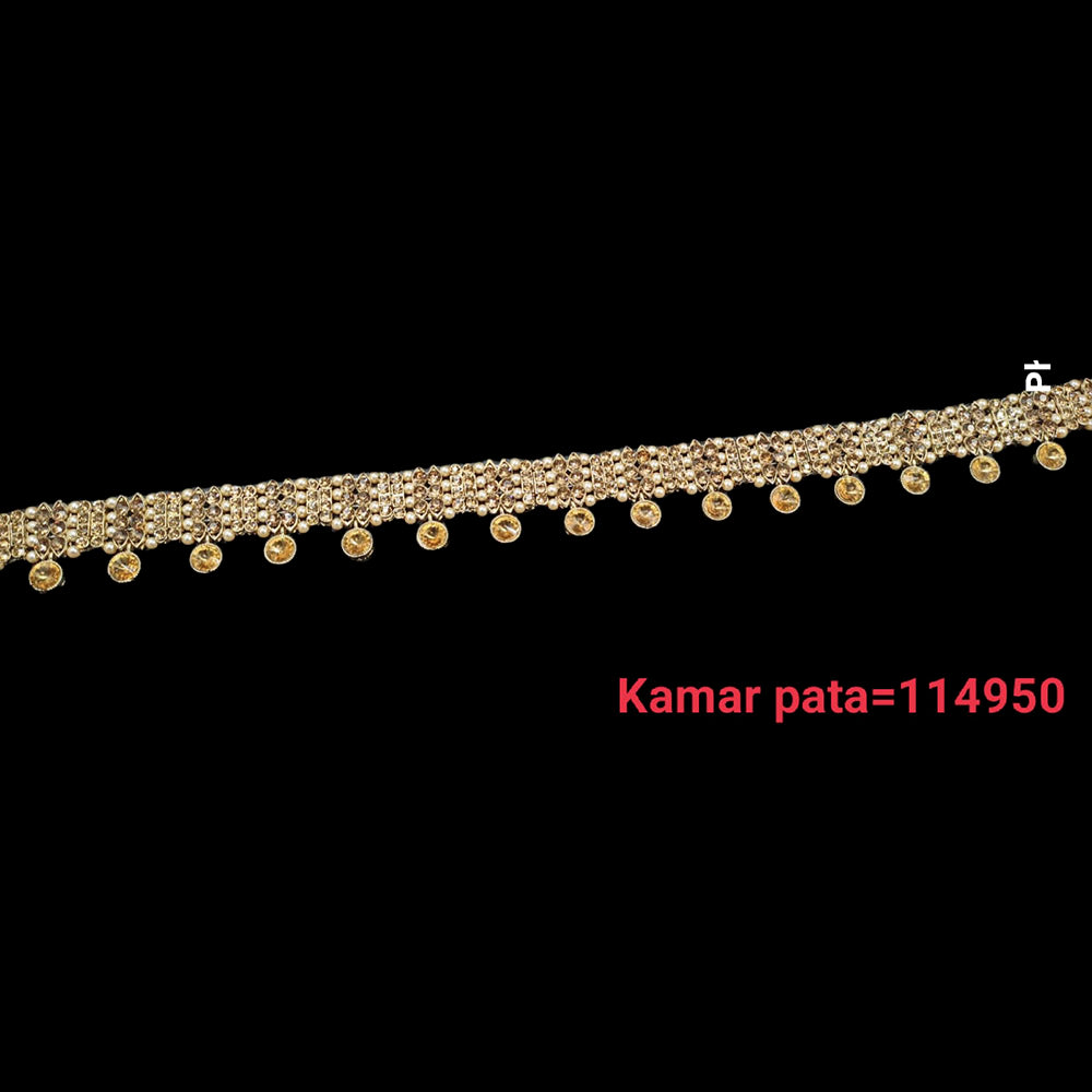 NAFJ Gold Plated Austrian Stone Chain Kamarband