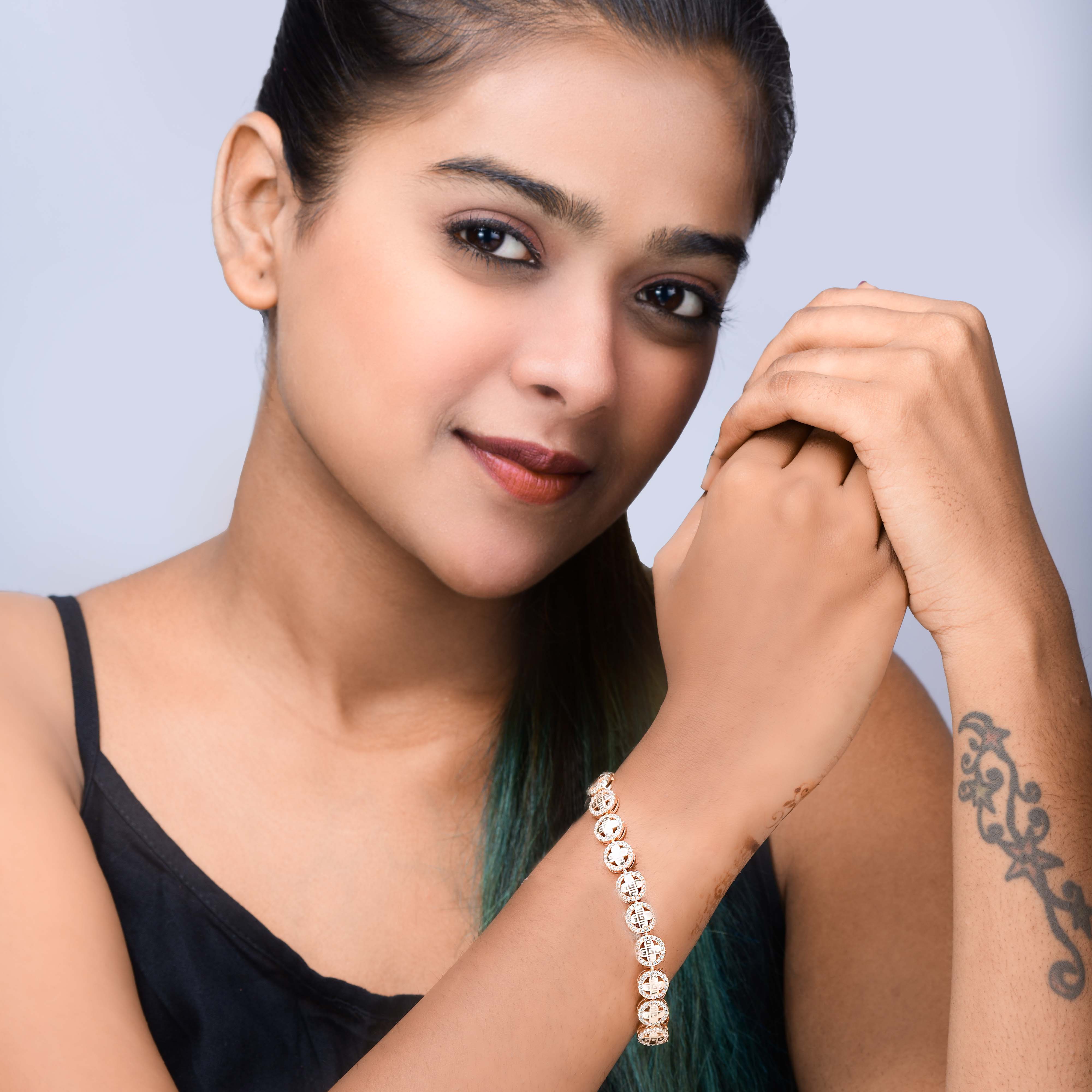 Nipura Golden Greek key Beads Bracelet