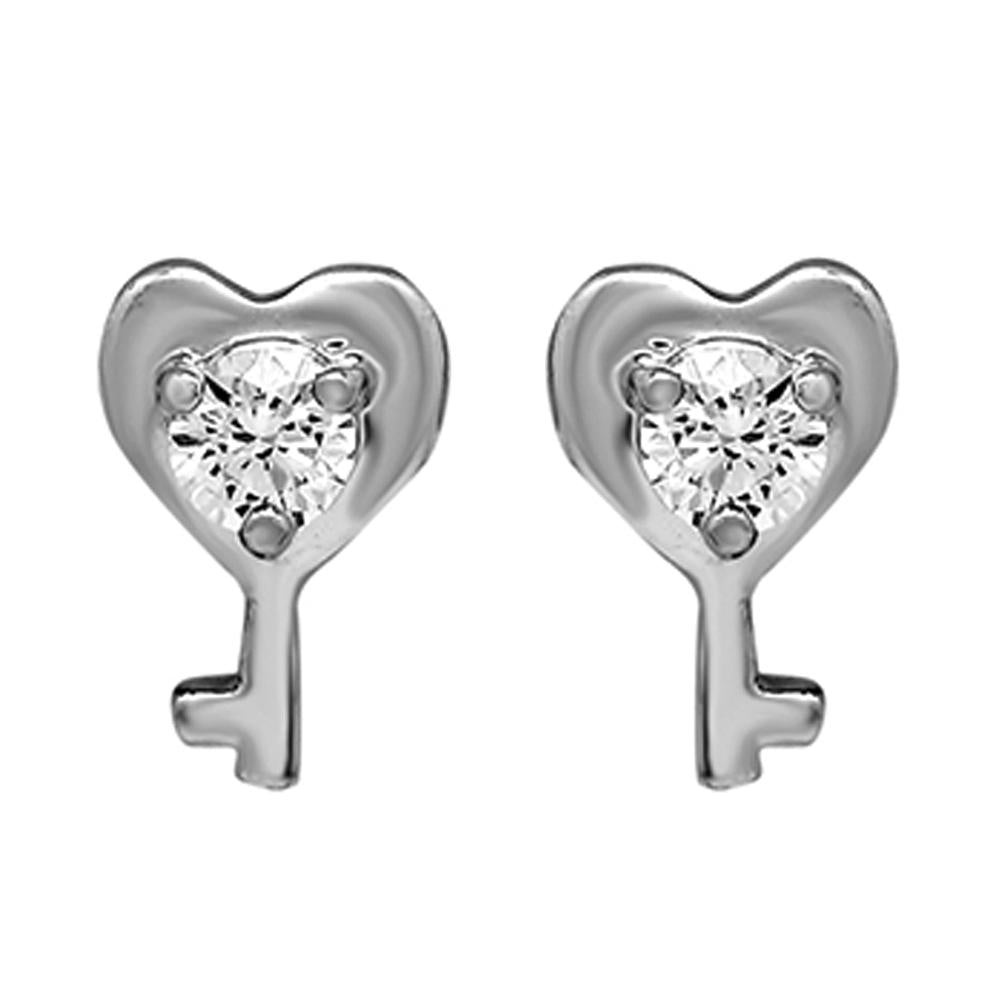 Mah The Love Key Pendant Set with White Solitare Crystal for Women (NL1103782R)
