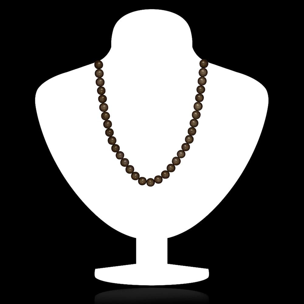 Mahi Gold Plated Pearl Brown Necklace with Swarovski Elements For Women