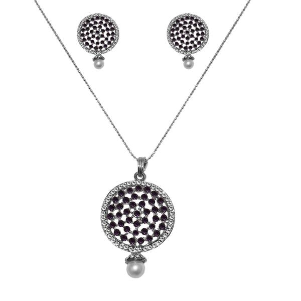 The99Jewel Silver Plated Austrian Stone Pendant Set - 1200424