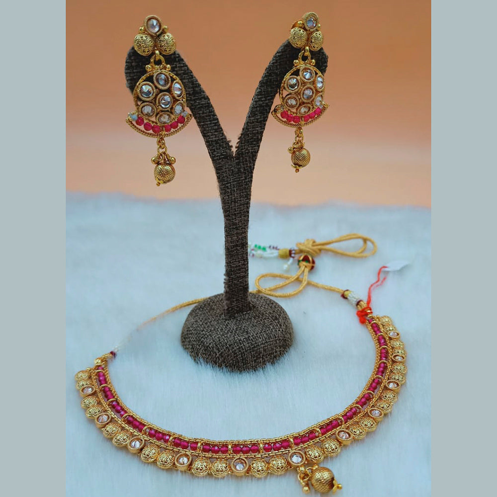 Padmawati Bangles Gold Plated Beads And Kundan Choker Necklace Set