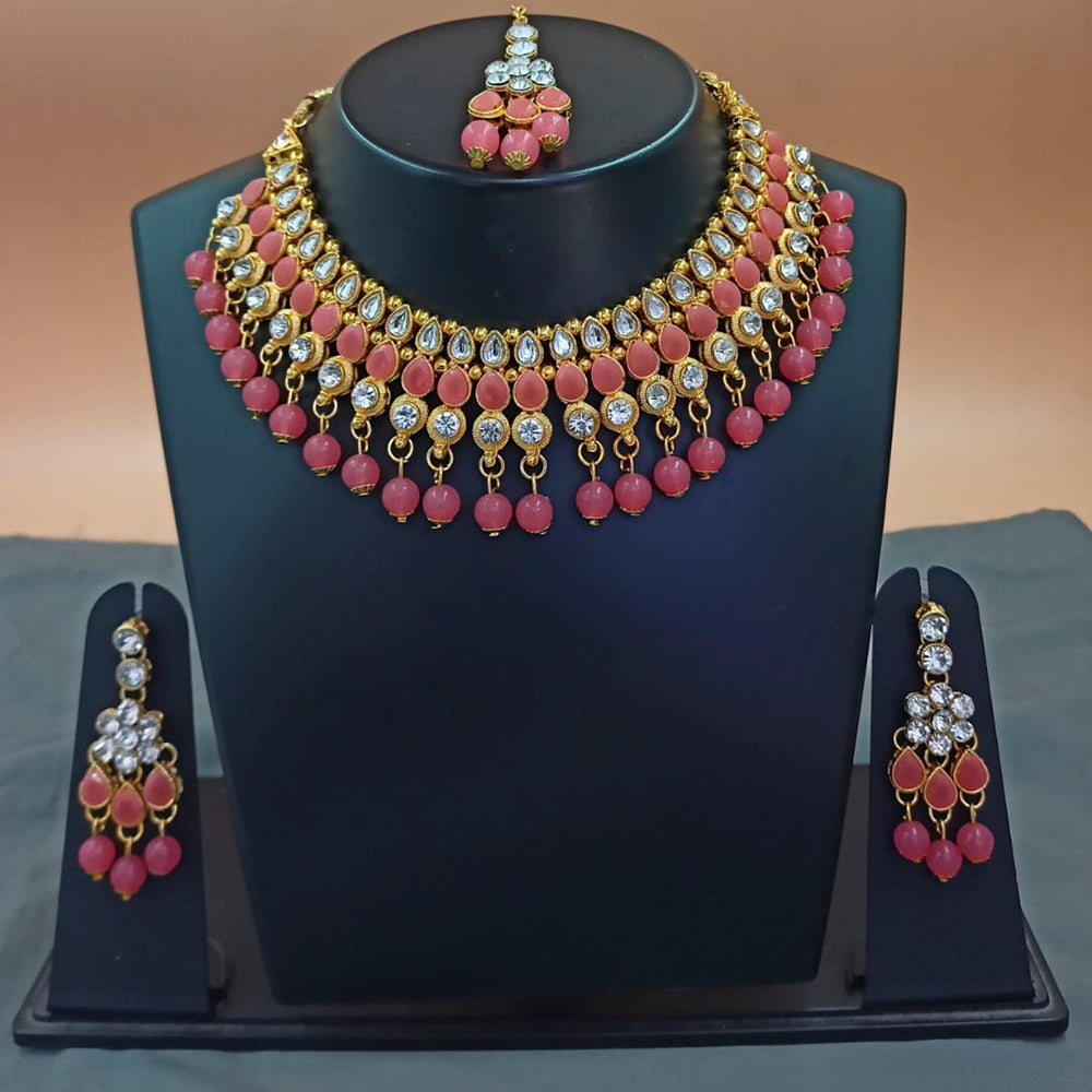 Padmawati Bangles Gold Plated Kundan & Stone Choker Necklace Set