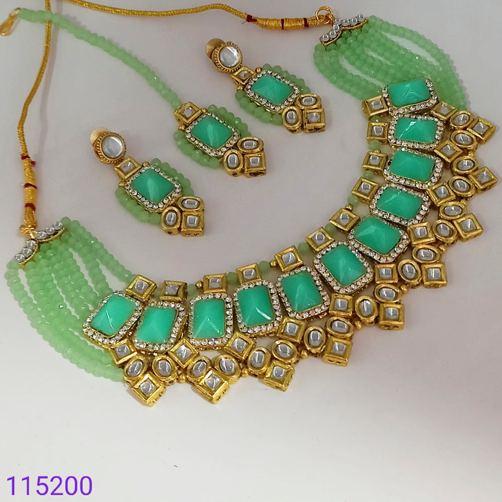 Padmawati Bangles Kundan And Pearl Necklace Set With Maang Tikka