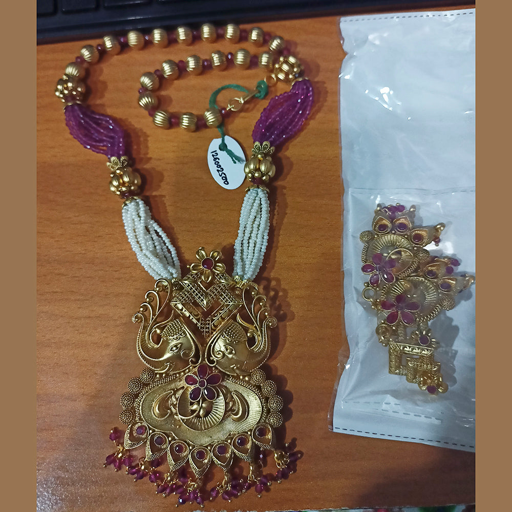 Padmawati Bangles Gold Plated Pota Kundan Stone Haram Necklace Set