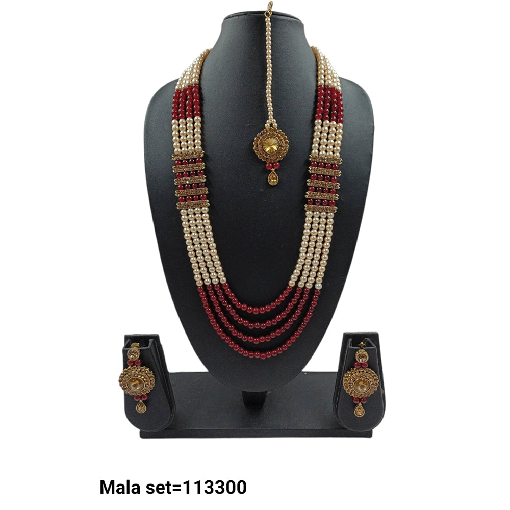 Padmawati Bangles Austrian Stone And Pearl Necklace Set