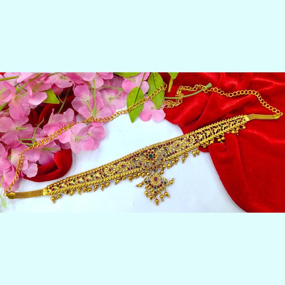 Pooja Bangles Gold Plated Pota Stone Kamarband - PJACC20