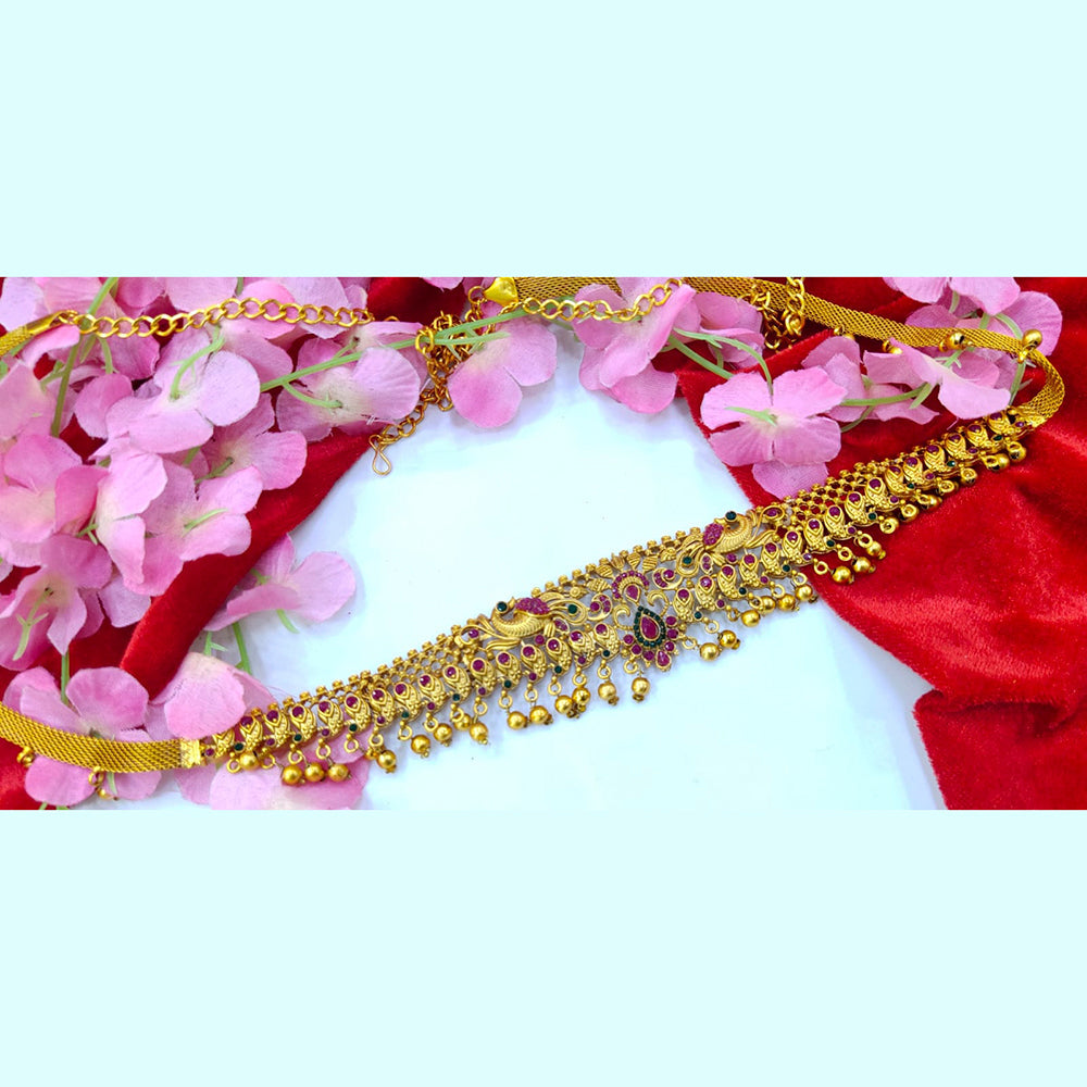 Pooja Bangles Gold Plated Pota Stone Kamarband - PJACC24