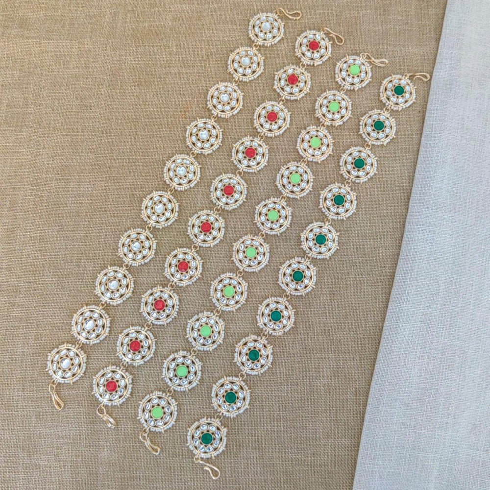 Pooja Bangles Gold Plated Kundan Stone  Sheeshphool Hair Accessories For Women