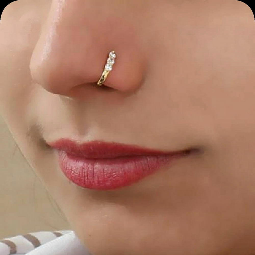 Pooja Bangles Gold Plated Austrian Stone Nose Ring
