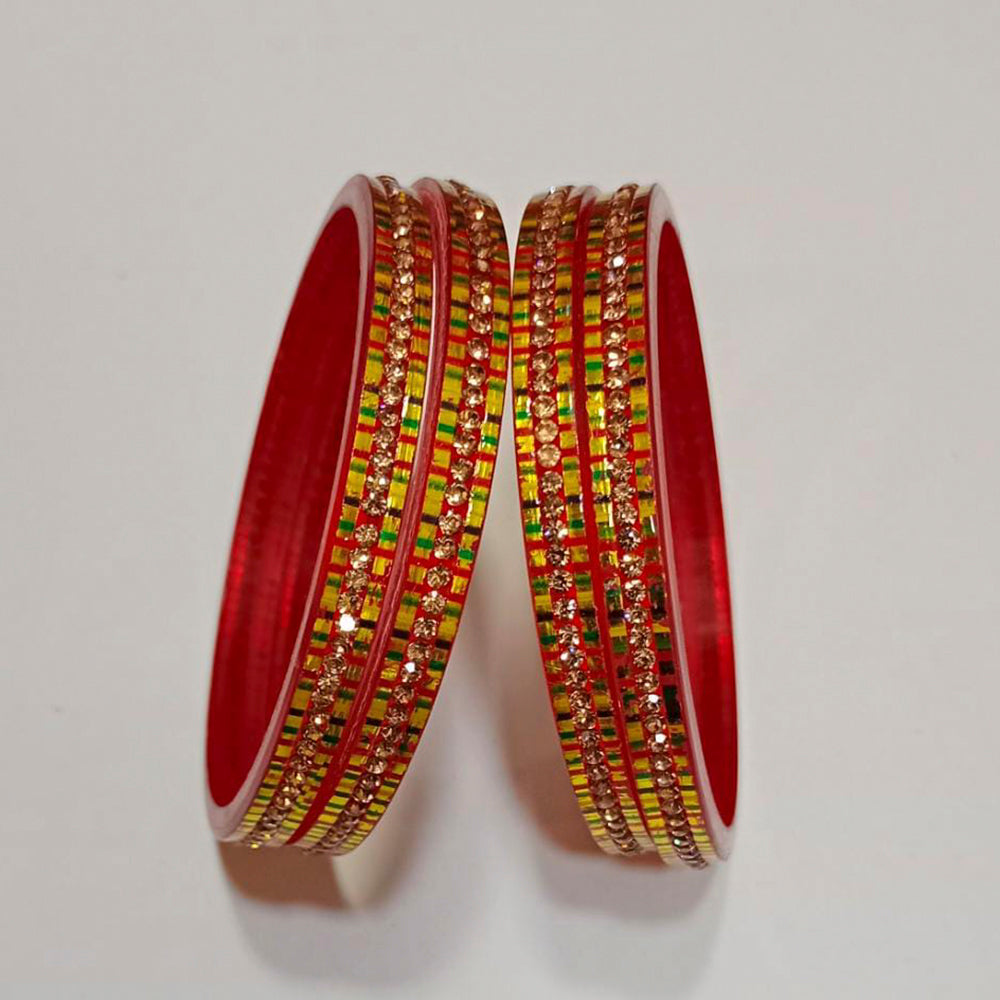 Pooja Bangles Pack Of 4 Austrian Stone Acrylic Bangles