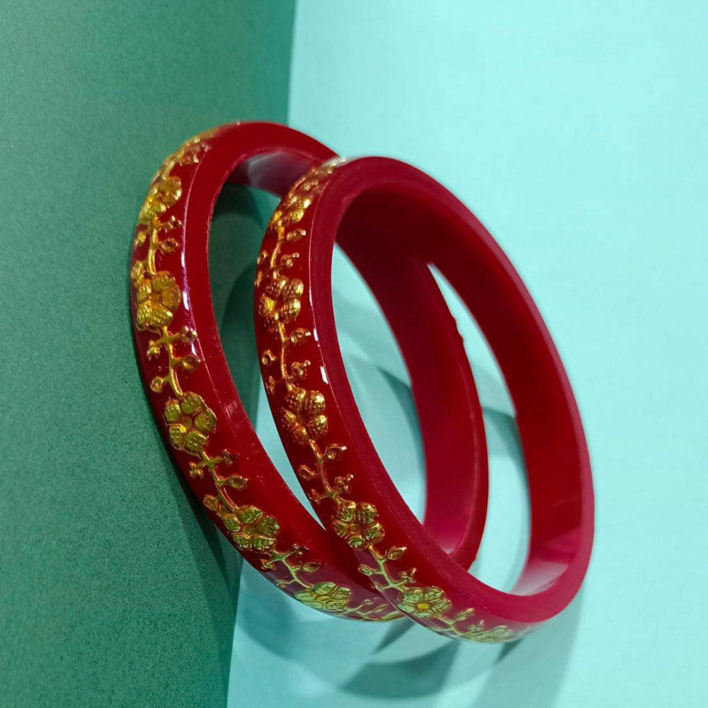Pooja Bangles Red & Green Acrylic Bangles