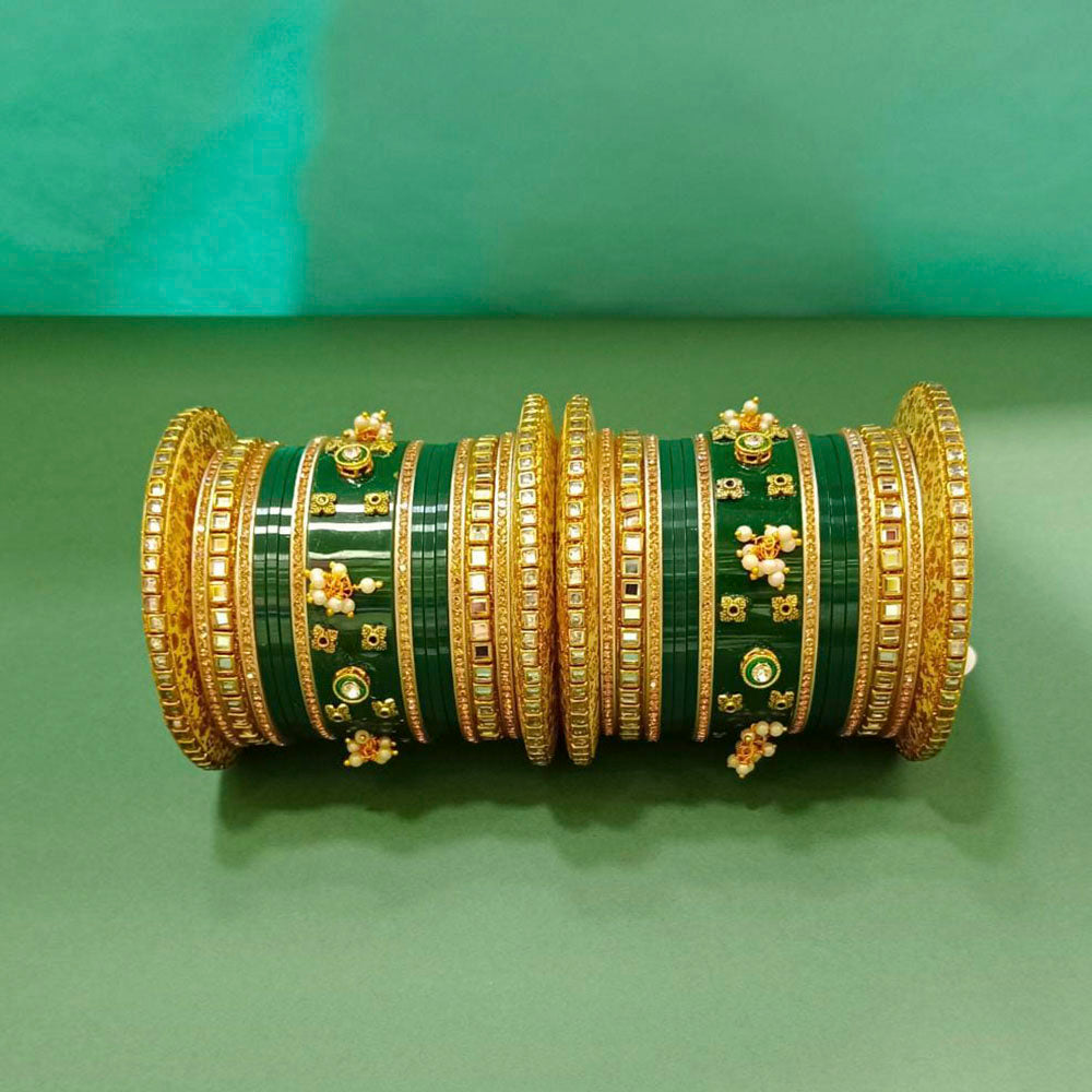 Pooja Bangles Kundan Stone Acrylic Bangles