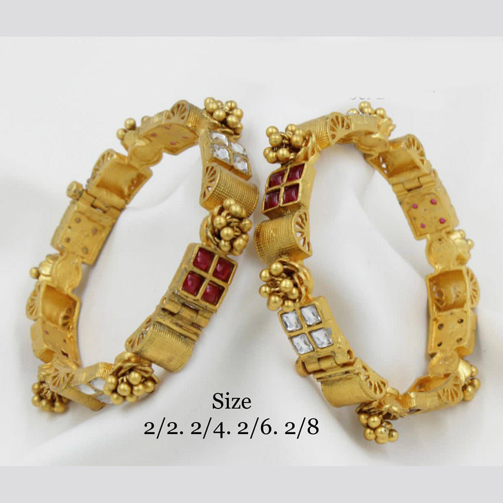 Pooja Bangles Gold Plated Kundan Stone Bangles Set