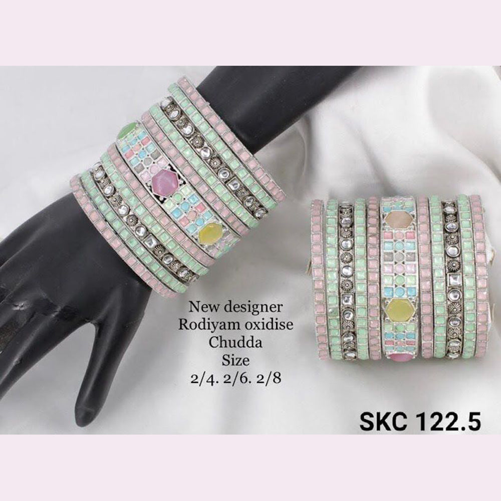 Pooja Bangles Silver Plated Bridal Chudda Bangles Set