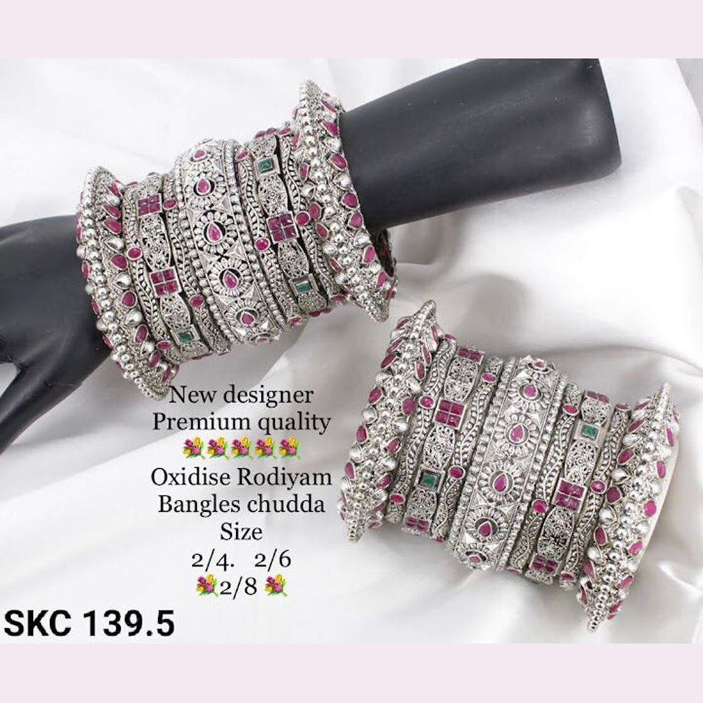 Pooja Bangles Silver Plated Bridal Chudda Bangles Set