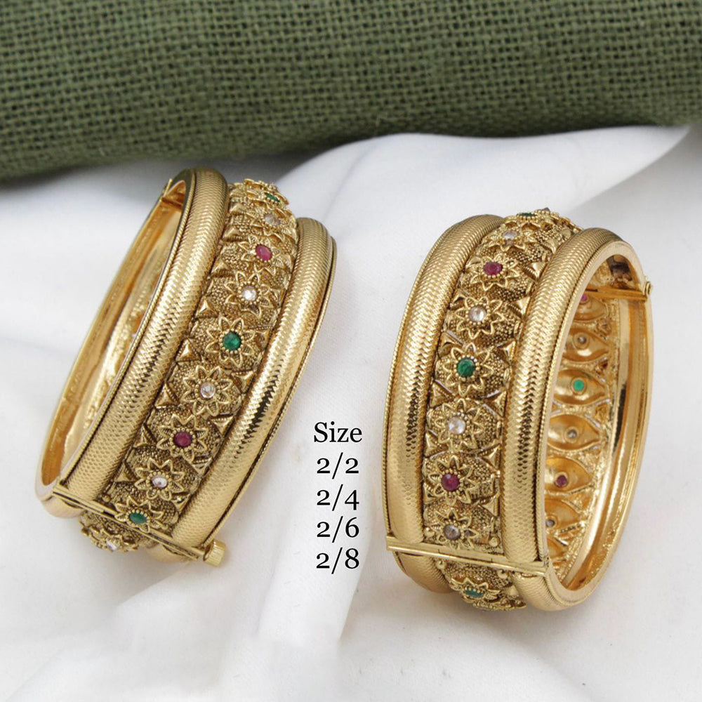 Pooja Bangles Gold Plated Austrian Stone Bangles Set