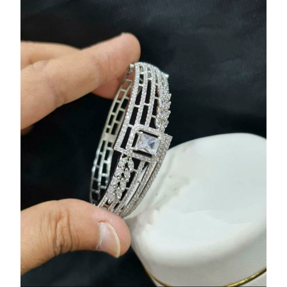 Pooja Bangles Gold & Silver Plated Ad Stone Kada