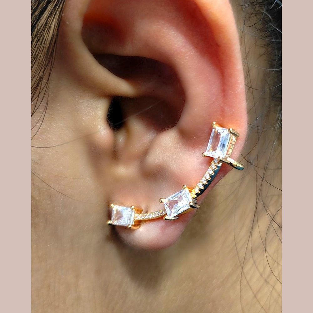 Pooja Bangles Gold Plated Crystal Stone Ear Cuff