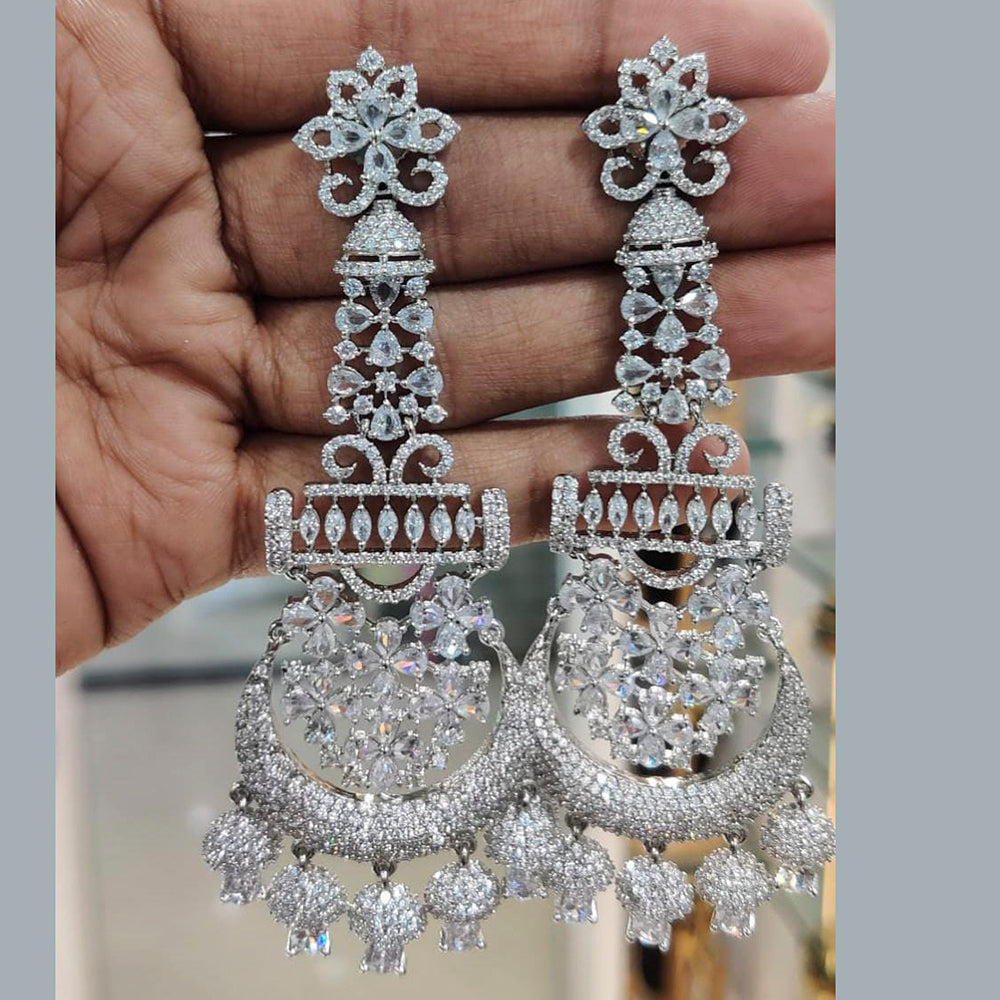 Pooja Bangles Gold Plated AD Stone Dangler Earrings