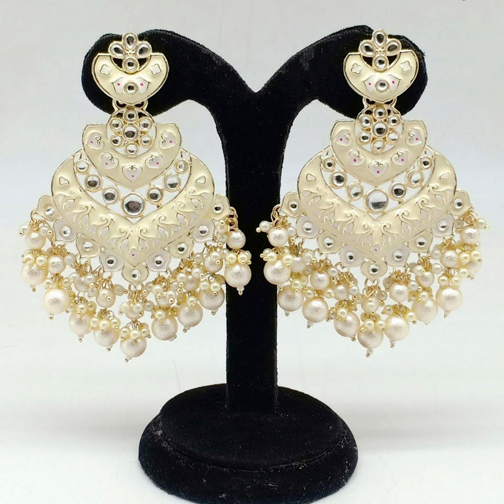 Pooja Bangles Gold Plated Beads & Kundan Stone & Meenakari Dangler Earrings