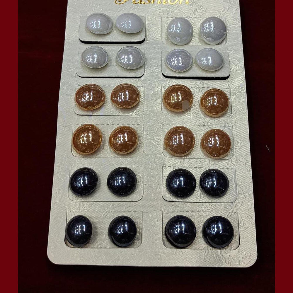 Pooja Bangles Pack Of 12 Round Shape Stud Earrings