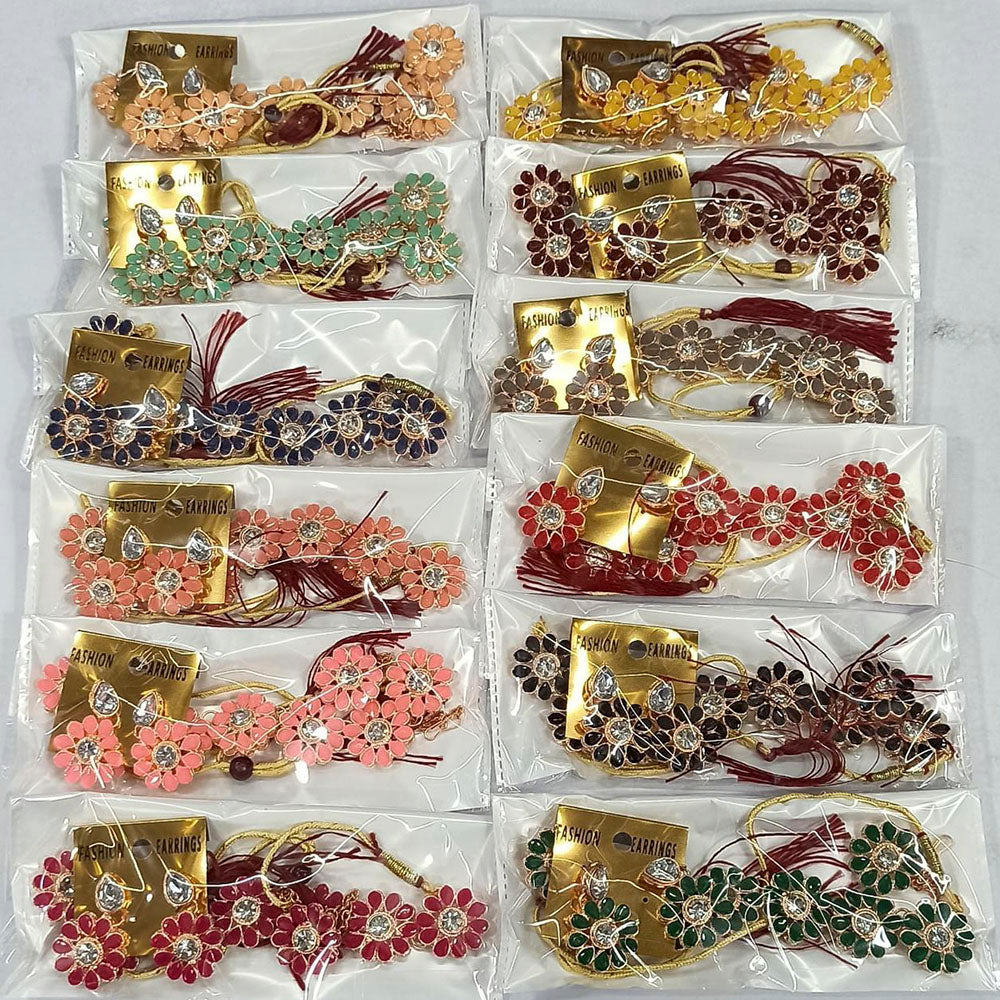 Pooja Bangles Gold Plated Crystal Stone Necklace Set