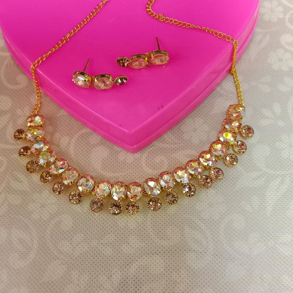 Pooja Bangles Gold Plated Crystal Stone Choker Necklace Set