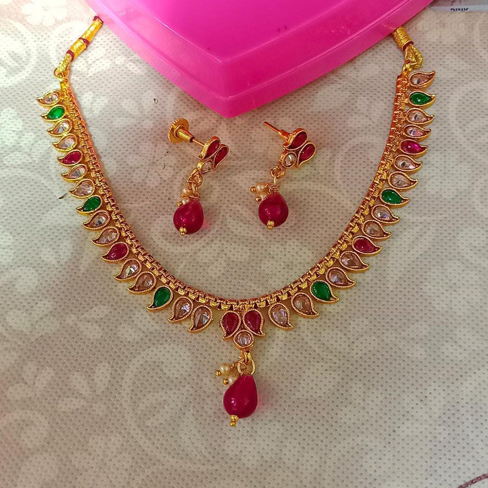 Pooja Bangles Gold Plated Kundan Stone Choker Necklace Set