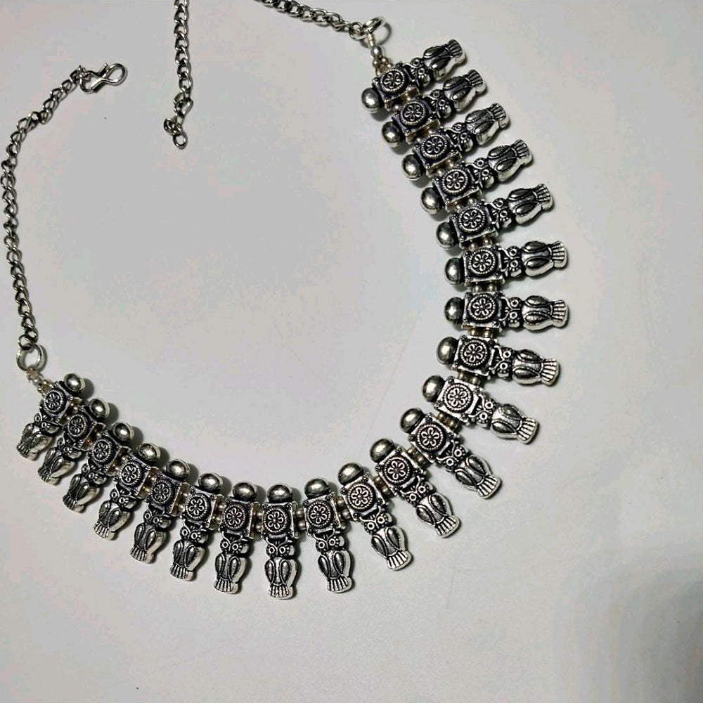 Pooja Bangles Oxidised Plated Necklace Set