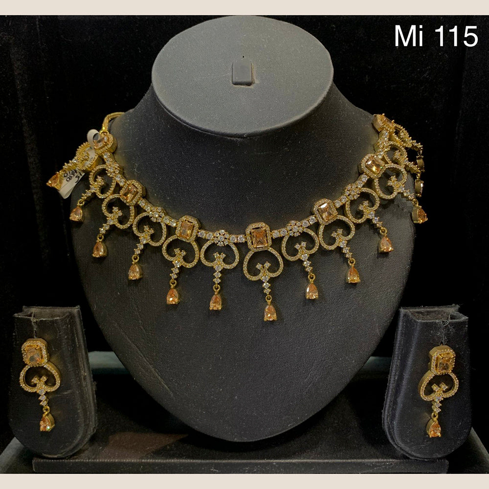 Pooja Bangles Gold Plated Austrian Stone Choker Necklace Set