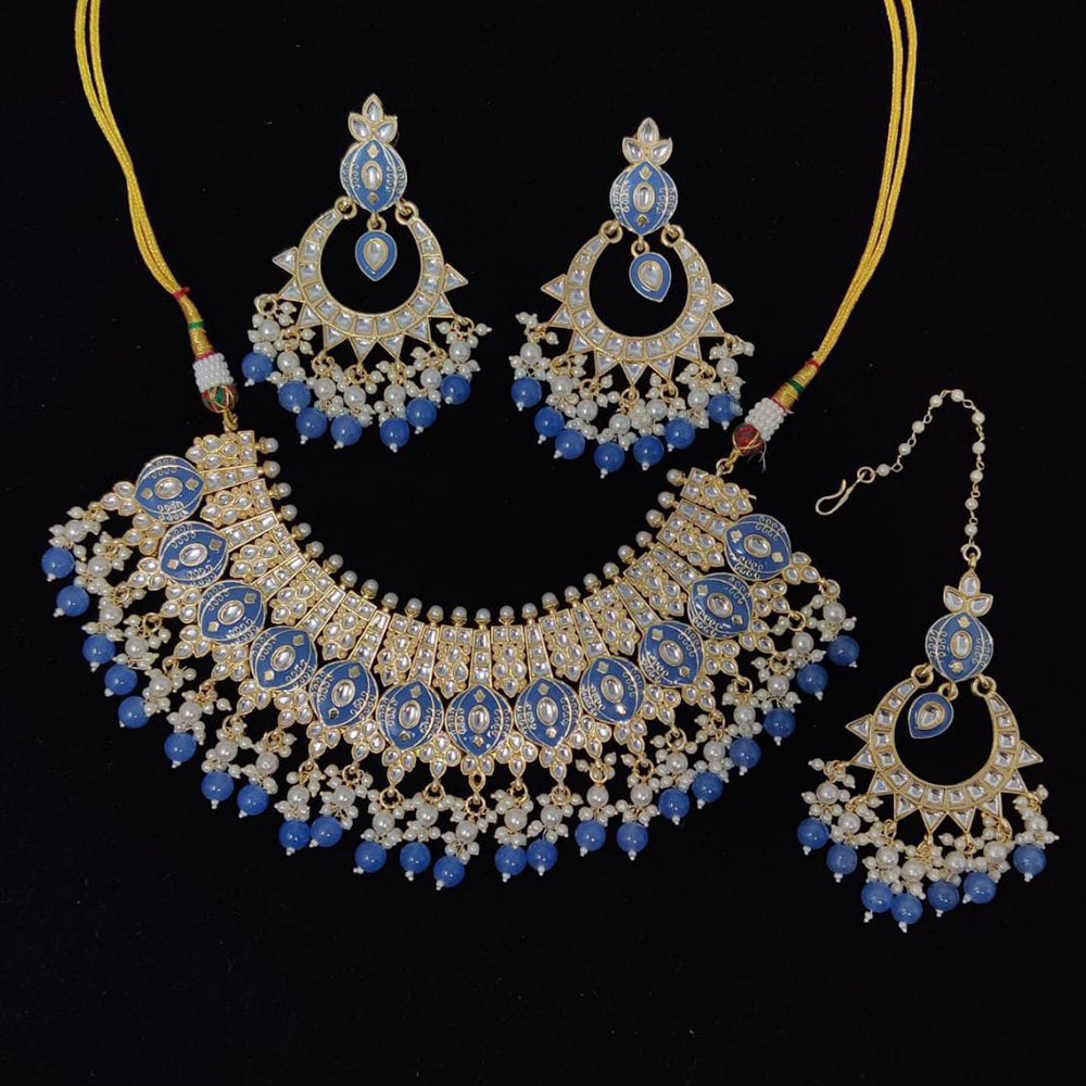 Pooja Bangles Gold Plated Kundan Stone & Meenakari Necklace Set