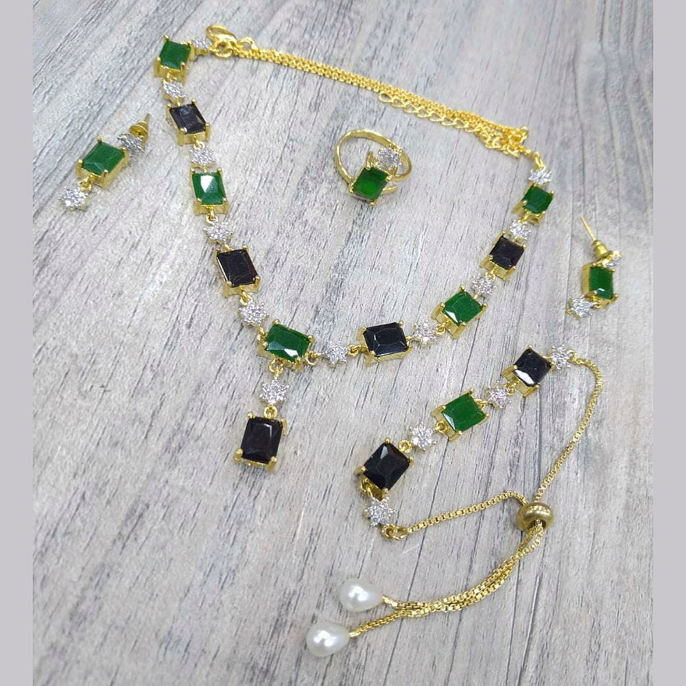 Pooja Bangles American Diamond Necklace Set