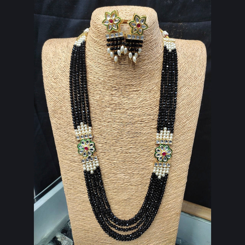 Pooja Bangles Gold Plated Kundan Stone & Beads Necklace Set